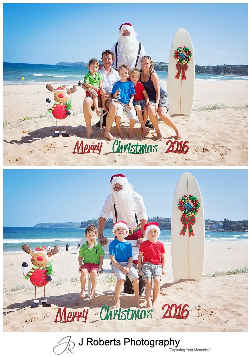 Aussie Beach Santa Photos on the Northern Beaches Sydney